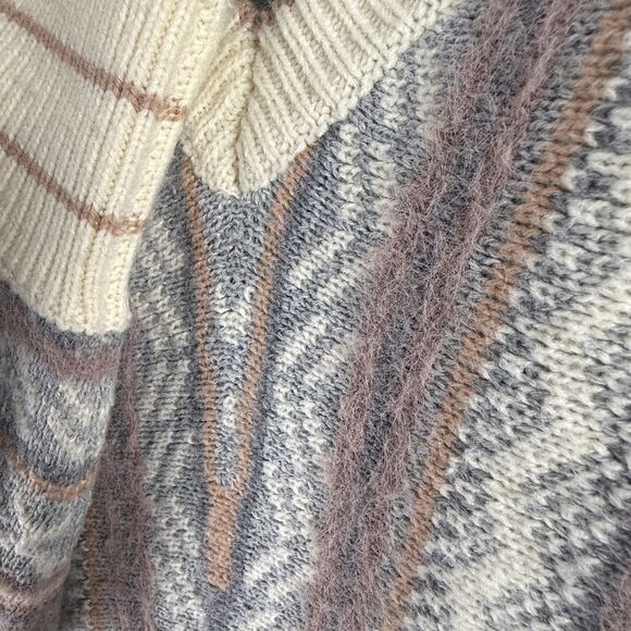 POL Oversized Knit Sweater M | Aztec Pattern Boho Slouchy Pullover - Picture 3 of 10